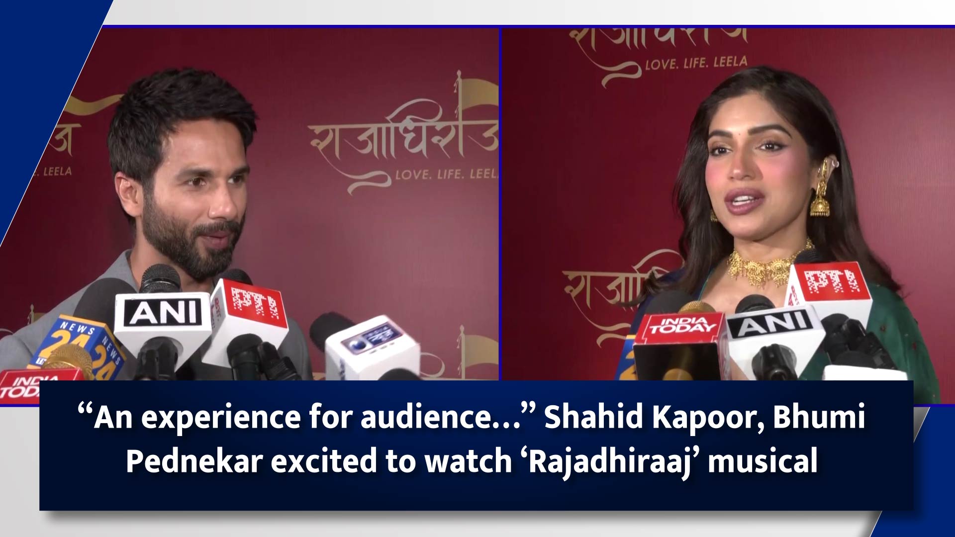 An experience for audience Shahid Kapoor, Bhumi Pednekar excited to watch Rajadhiraaj musical